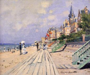 Claude Oscar Monet : The Boardwalk at Trouville